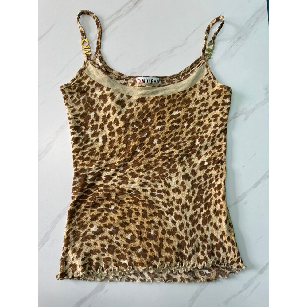 Vintage Morgan De Toi Leopard Print Camisole Y2K Made in France Size T-2